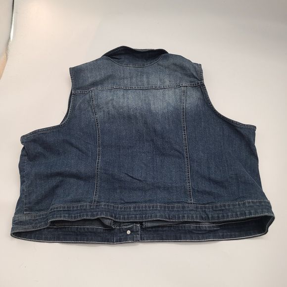 Lane Bryant Denim Button Up Jean Vest Women's Plus Size 26 - Picture 2 of 11